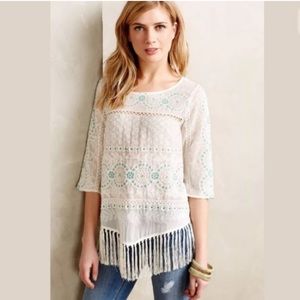 Anthropologie Floreat Tiarell Fringe Hem Top US 8✨